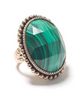 Stephen Dweck Malachite Bronze Oval Faceted Bohemian Ring
