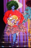 John Galliano Shiva Print V Neck T-Shirt Attributed to Spring Summer 2003 Runway