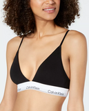 Calvin Klein Black Wide White Logo Elastic Bra & Panty Bikini Set