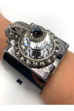 Lanvin Silver Crystal Dome Art Deco Bracelet Runway Fall 2008