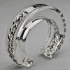 Christian Dior Clear Lucite Cuff Bracelet with Silver Chain Logo Detail FW2004