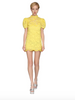 Marc Jacobs Bright Yellow Lace Mini Dress with Sequin Embellishment