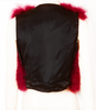 Sonia Rykiel Red Marabou Feather Black Satin Vest Jacket