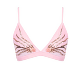 Oceanus Pink Gold Sequin Bra Top