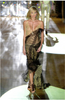 Roberto Cavalli Yellow with Black Tulle "Courtney Love" Dress Gown Spring Summer 2001 Runway