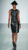 KTZ Black Shiny Crocodile Latex Vinyl Oversized Tank Top Dress