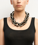 Monies Black and White Graphic Necklace