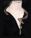 Maison Margiela Silver Metal Oversized Key Chain Necklace
