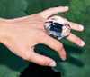 Monies Clear Acrylic Lucite Resin Oversized Leather Ring