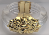 Park Lane Lucite Resin Acrylic Gold Metal Clasp Bracelet
