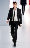 Dior Homme Silver Gray Metallic Skinny Tie Hedi Slimane