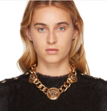 Versace Gold Triple Medusa Chain Necklace