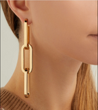 Burberry Silver Triple Chain Loop Earrings