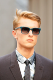 Burberry Silver Ice Blue Metallic Reflective Long Sleeve Shirt Spring 2013 Runway