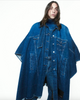 No.21 x Seven for All Mankind Blue Denim Oversized Poncho Cape