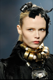 Lanvin Silver Metal Tube Pearl Necklace Runway Fall 2009