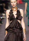 YSL Saint Laurent by Tom Ford Nude Orange Tobacco Lucite Crystal Choker Necklace Runway Fall 2003