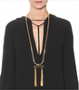 Saint Laurent by Hedi Slimane Gold Double Tassel Snake Necklace Runway Debut Collection Spring 2013