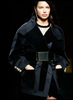 Balmain Black Velvet Patent Leather Trim Gold Buckle Wrestling Corset Belt Runway Fall 2015