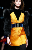 Balmain Black Velvet Gold Metal Hardware Corset Belt Runway Fall 2015