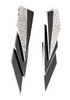 Saint Laurent Black Crystal 3 Tiered "Le Smoking" Earrings