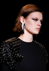 Saint Laurent Black Crystal 3 Tiered "Le Smoking" Earrings