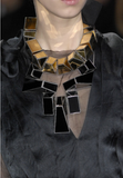 Lanvin Silver Mirror Massive Geometric Runway Necklace Fall 2008