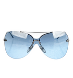 Christian Dior by Dior Blue Aviator Shield Sunglasses Y2K