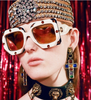 Gucci Multi Color Cross With Lion Head Stud Earring