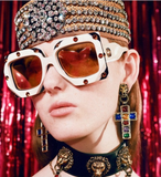 Gucci Multi Color Cross With Lion Head Stud Earring