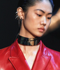 Alexander McQueen Silver Chrome 3 Dimensional Choker Necklace Fall 2019