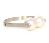 Chanel Silver Oversized Double Pearl Necklace Choker Runway Spring 2014