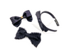 Chanel Black Chiffon Pleated Raw Edged Hair Bow