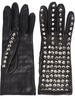 Manokhi Black Leather Silver Studded Gloves