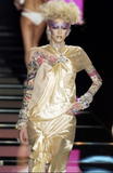 Christian Dior by John Galliano Clear Lucite Large Logo Baguette Crystal Cuff Bracelet Spring 2004 Runway