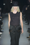 Ann Demeulemeester Black Asymmetric One Strap Overall Jumpsuit Fall 2003 Runway