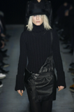 Ann Demeulemeester Black Asymmetric One Strap Overall Jumpsuit Fall 2003 Runway
