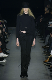 Ann Demeulemeester Black Asymmetric One Strap Overall Jumpsuit Fall 2003 Runway