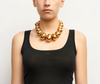 Monies Gold Large Round Bead Statement Necklace