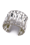 Christian Dior by John Galliano Clear Lucite Large Logo Baguette Crystal Cuff Bracelet Spring 2004 Runway