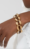 Chloé "Trudie" Gold Chain Link Bracelet with Crystal Rhinestone Details