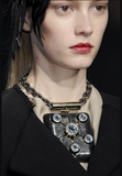 Lanvin Black Square Oversized Crystal Pendant Necklace FW2009