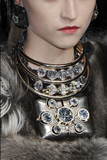 Lanvin Black Square Oversized Crystal Pendant Necklace FW2009