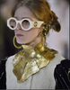 Gucci Gold Ear Shaped Hoop Ring Earring Runway