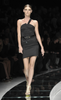 Versace Black Satin Stretch One Shoulder Strap Asymmetric Body Con "Kate" Dress 2009