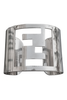 Fendi Silver Metallic Zucca "FF" Cut Out Bracelet Cuff Set Of Two