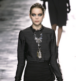Lanvin Silver Crystal Art Deco Pendant Necklace Fall 2008