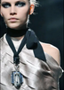 Lanvin Silver Crystal Art Deco Pendant Necklace Fall 2008