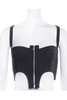 Dion Lee Black Double Arch Zipper Corset Bustier Top