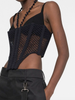Dion Lee Black Fishnet Crotched Coral Corset Top